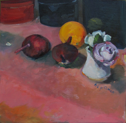 Onions and Roses<br />oil on wood